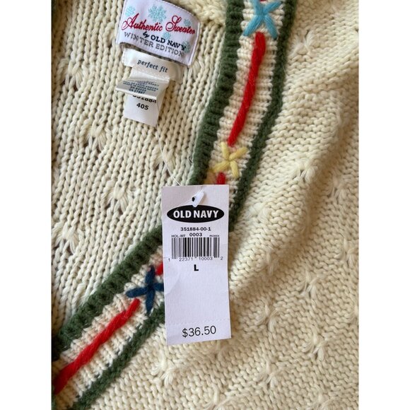 Vintage Style Old Navy Knit Hoodie Sweater L Cottagecore Campcore Streetwear - Picture 12 of 12